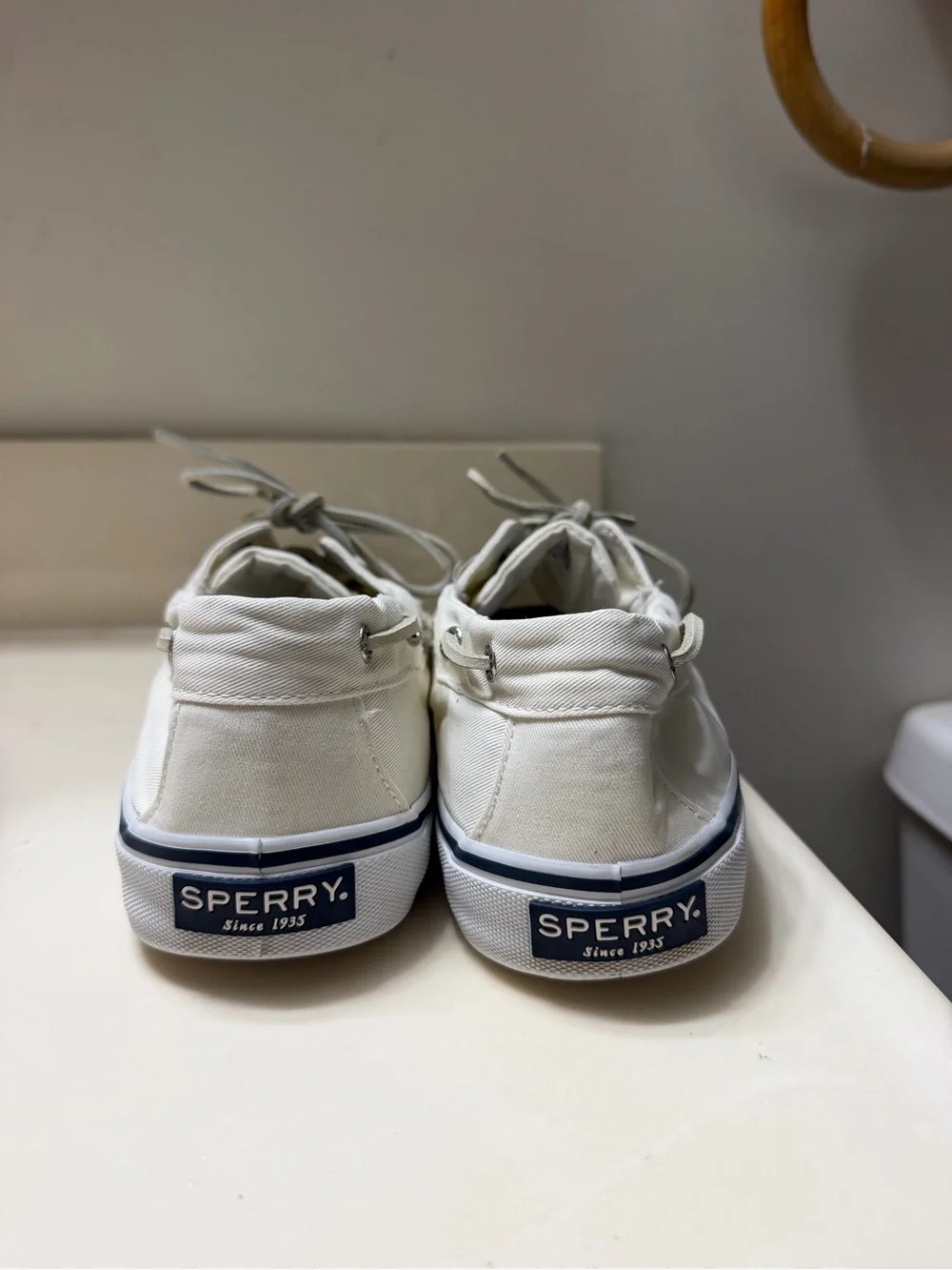 Sperry Men's Canvas Boat Shoes in Off-White